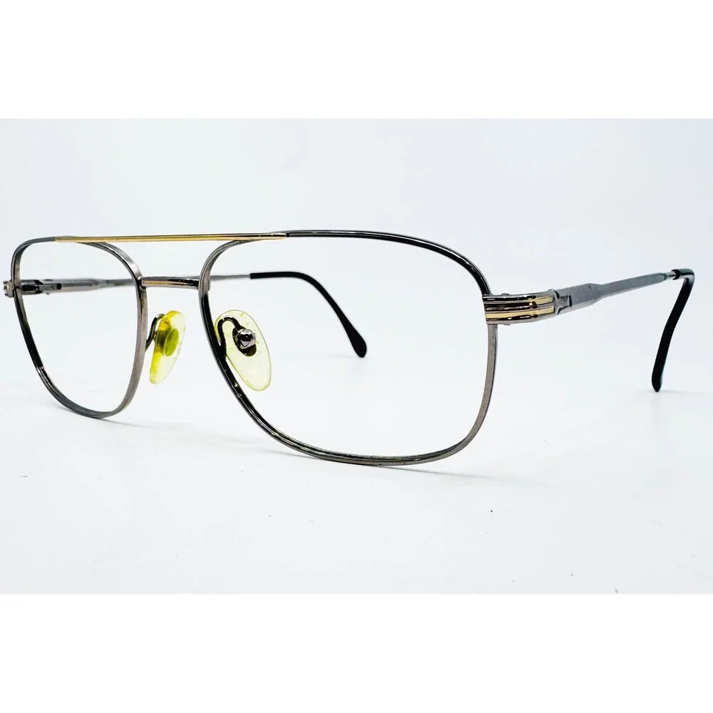 Sferoflex Eyeglasses Mens Silver Gold Aviator Double Bridge 2152 54-17-140